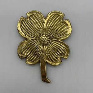 Vintage Hampton Brass Dogwood Blossom Brass Trivet